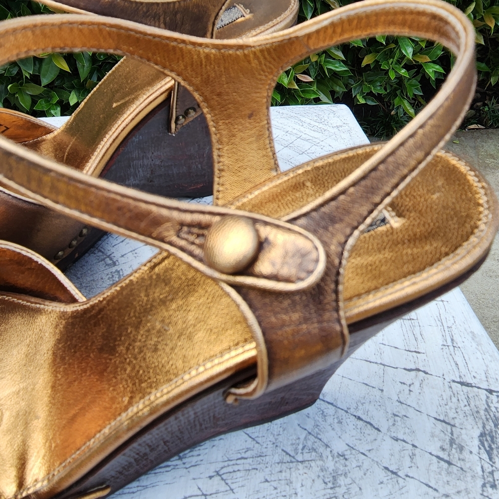 Prada Gold Bronze Wedge Size 37 - Picture 14 of 15